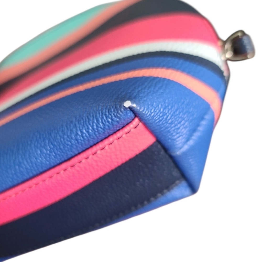 KATE SPADE Striped Small Dome Cosmetic Bag Case Multi Color - Picture 10 of 13